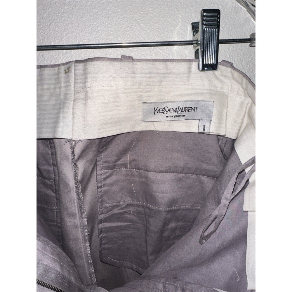 Yves  Saint  Laurent Taupe High- Waisted Dress Pants Straight Leg Trousers Sz 25 - Picture 16 of 16